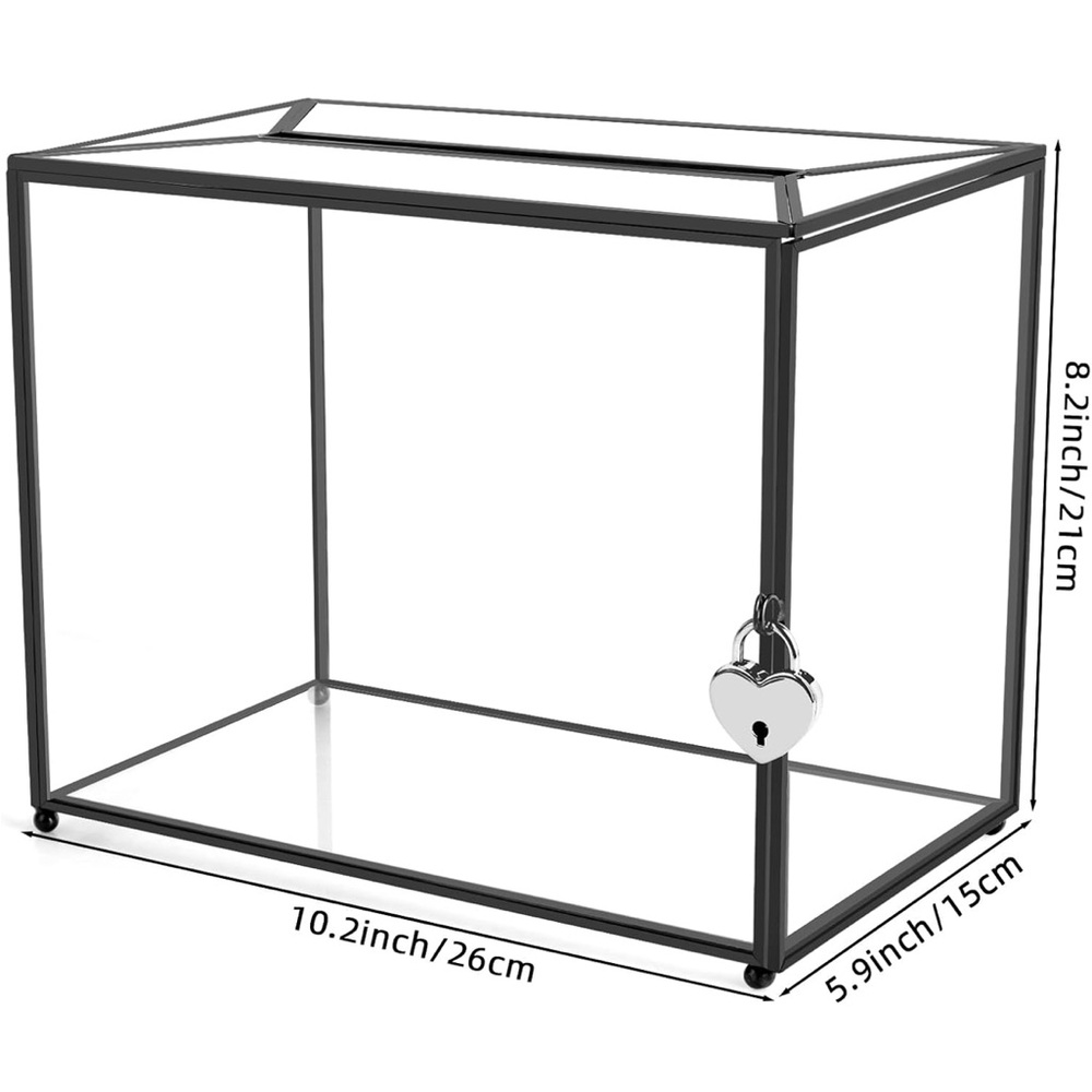 Black Glass Display Box with Lock